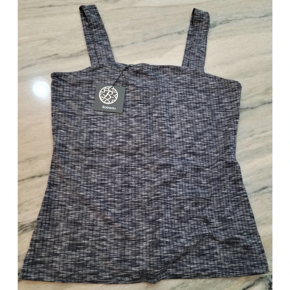 Bobeau Blue Ribbed Tank Top Small